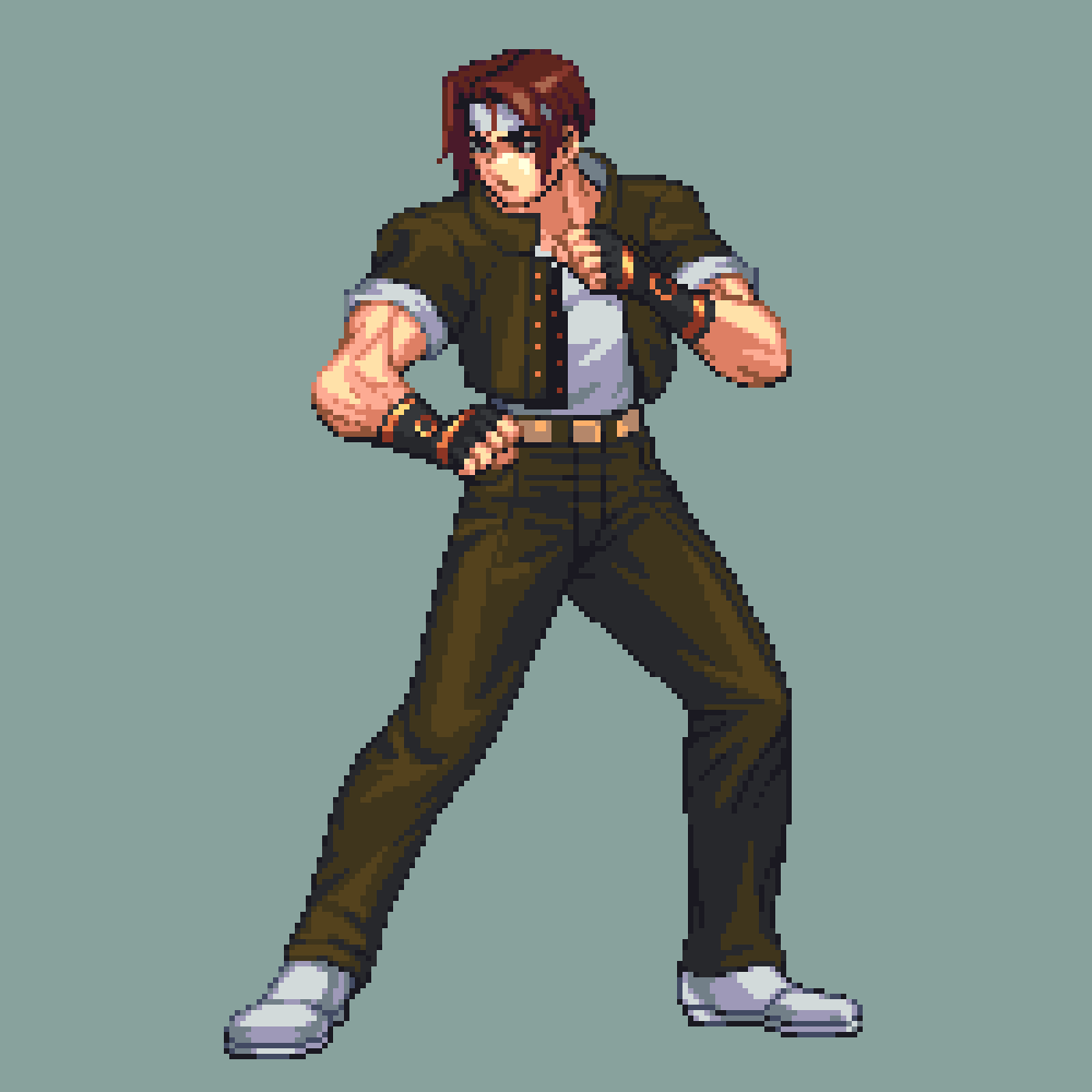Kyo Kusanagi idle pixel art
